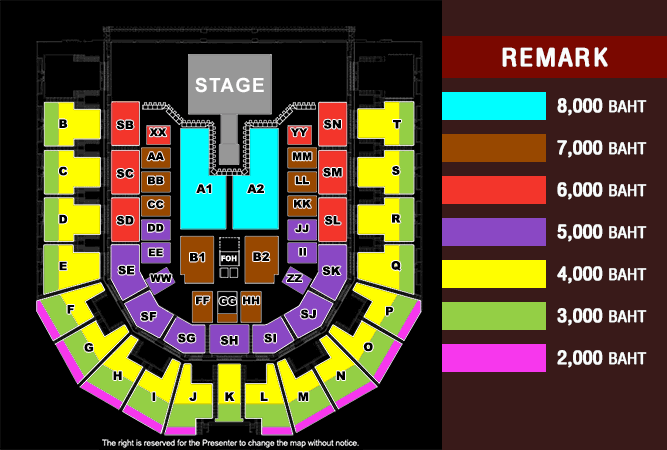 แผนผัง Concert Queen + Adam Lambert On Tour 2016